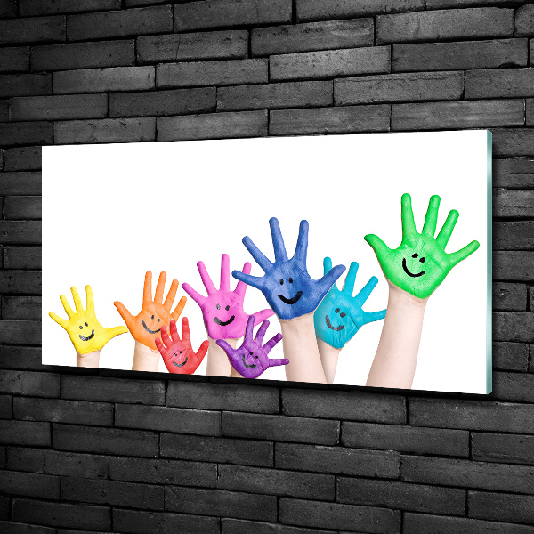 Foto glasbild Bemalte Hände