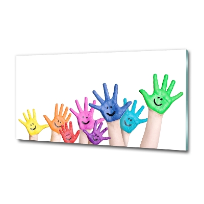 Foto glasbild Bemalte Hände