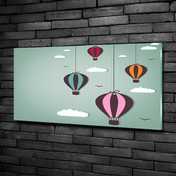 Glasbild Fliegende Ballons