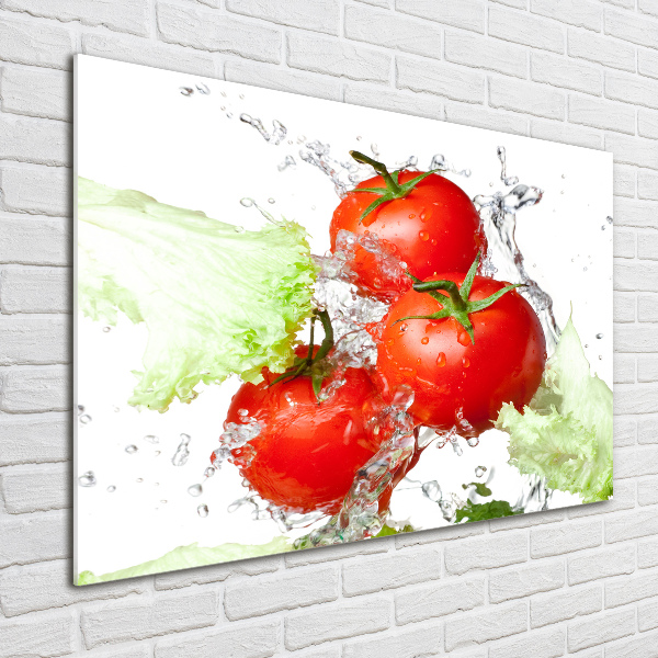 Foto glasbild Tomaten und Salat