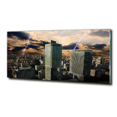 Bild auf glas Sturm über Warschau