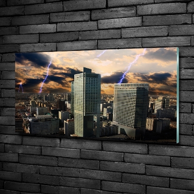 Bild auf glas Sturm über Warschau