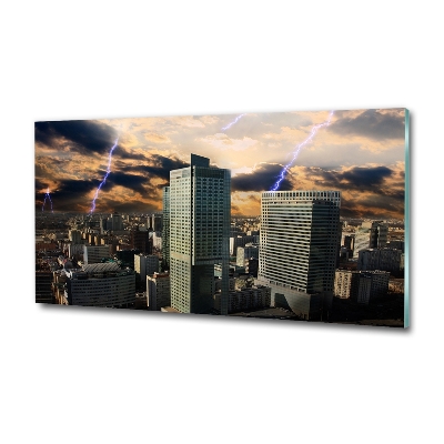 Bild auf glas Sturm über Warschau