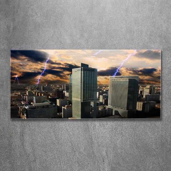 Bild auf glas Sturm über Warschau