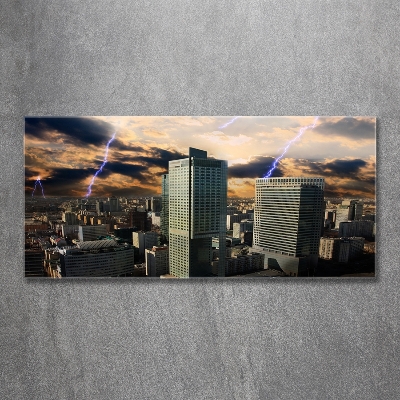 Bild auf glas Sturm über Warschau