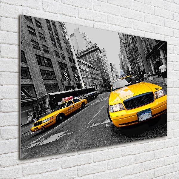 Glasbild New Yorker Taxis