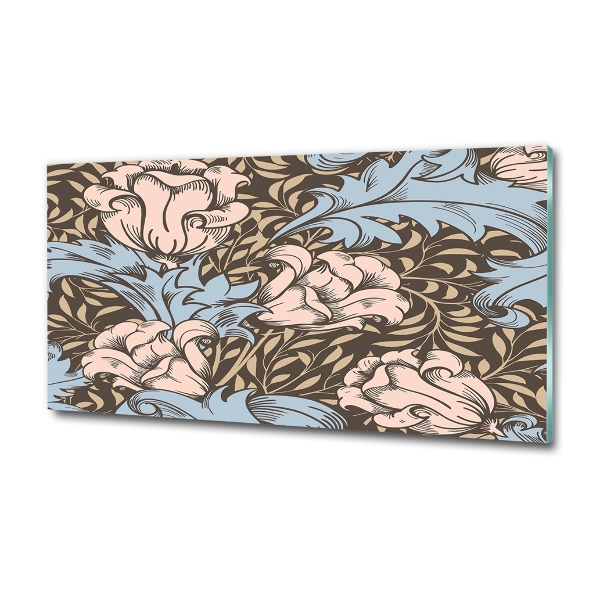 Glasbild Blumenmuster