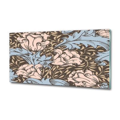 Glasbild Blumenmuster