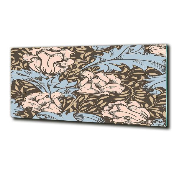 Glasbild Blumenmuster