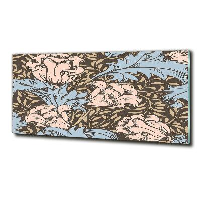 Glasbild Blumenmuster