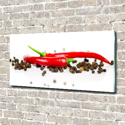 Glasbild Chili und Pfeffer