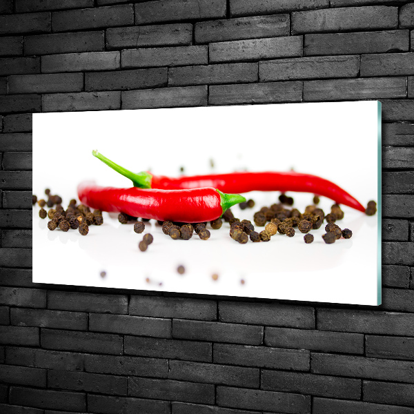 Glasbild Chili und Pfeffer