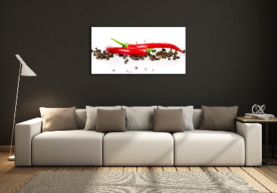 Glasbild Chili und Pfeffer