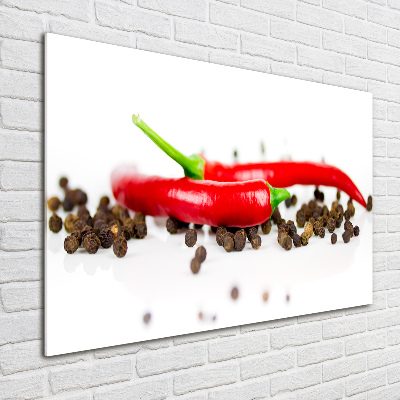 Glasbild Chili und Pfeffer