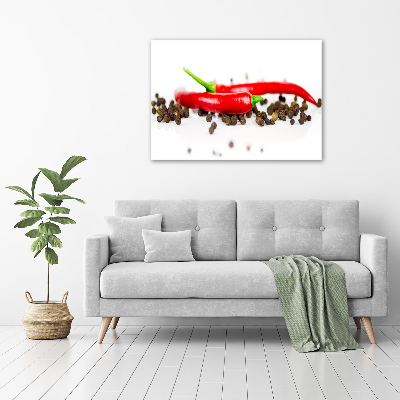 Glasbild Chili und Pfeffer