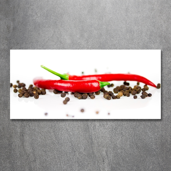 Glasbild Chili und Pfeffer