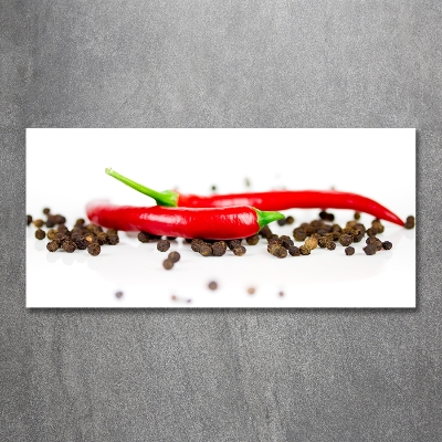 Glasbild Chili und Pfeffer