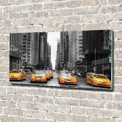 Foto glasbild New Yorker Taxis