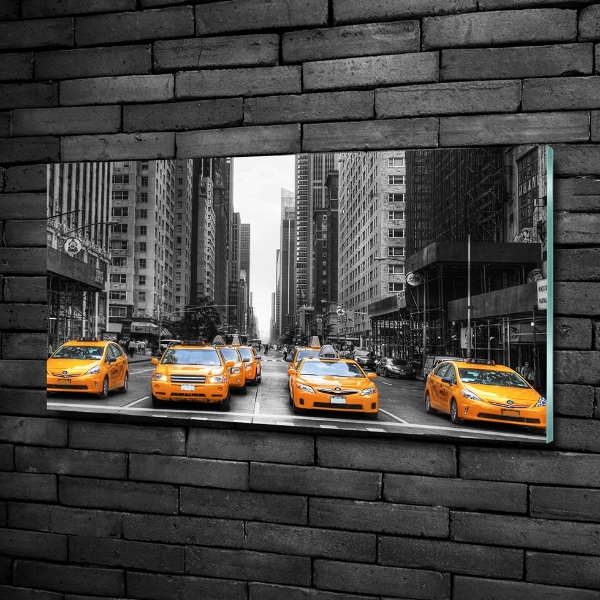 Foto glasbild New Yorker Taxis