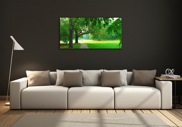 Glasbild Park im Herbst