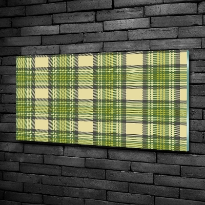 Foto glasbild Grün kariert