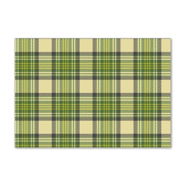 Foto glasbild Grün kariert