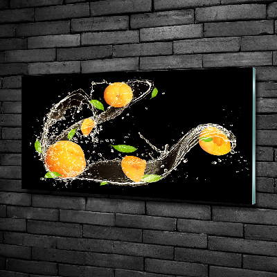 Foto glasbild Aprikosen und Wasser