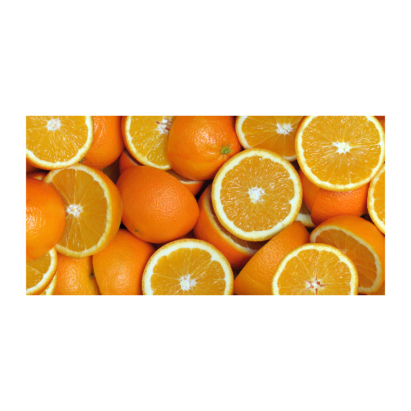 Foto glasbild Orangenhälften