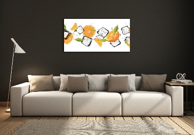 Glasbild Orangen mit Eis