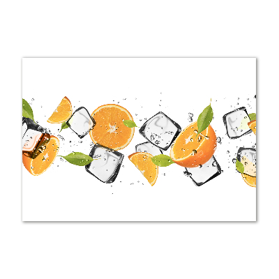 Glasbild Orangen mit Eis