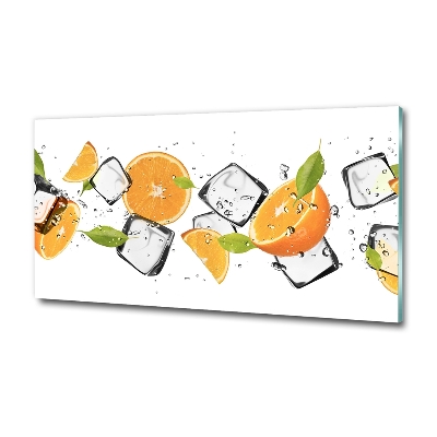 Glasbild Orangen mit Eis