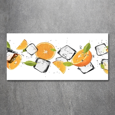 Glasbild Orangen mit Eis