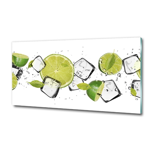 Foto glasbild Limette mit Eis