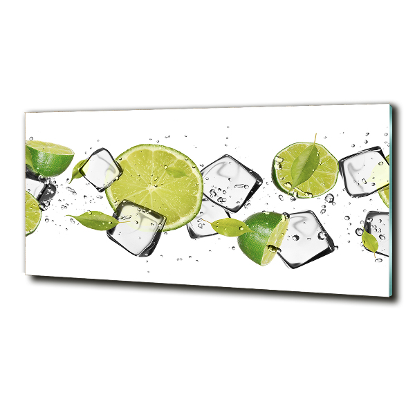 Foto glasbild Limette mit Eis