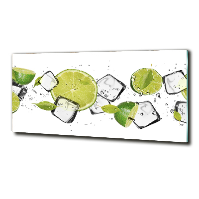 Foto glasbild Limette mit Eis