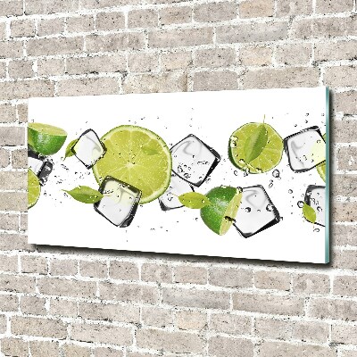 Foto glasbild Limette mit Eis