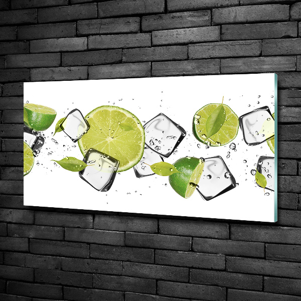 Foto glasbild Limette mit Eis