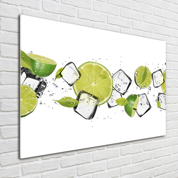 Foto glasbild Limette mit Eis
