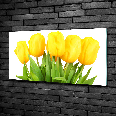 Bild auf glas Gelbe Tulpen