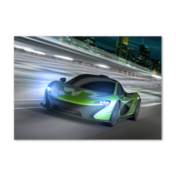 Foto glasbild Rennfahrer