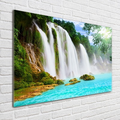 Foto glasbild Wasserfall