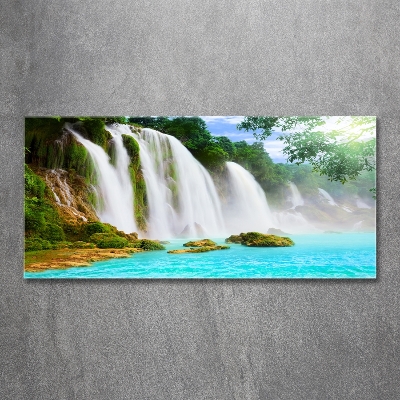 Foto glasbild Wasserfall