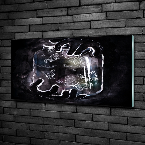 Glasbild Schmetterlinge im Glas