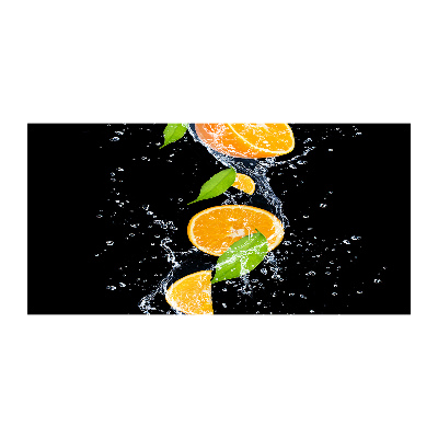 Foto glasbild Orangen und Wasser