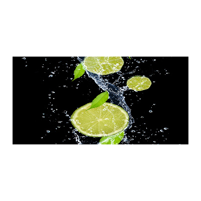 Glasbild Limetten und Wasser