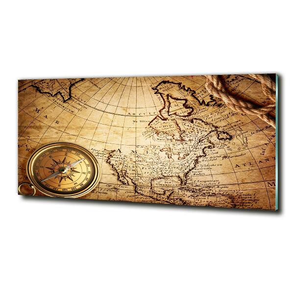 Bild auf glas Kompass auf der Karte