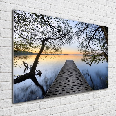 Glasbild Pier am See
