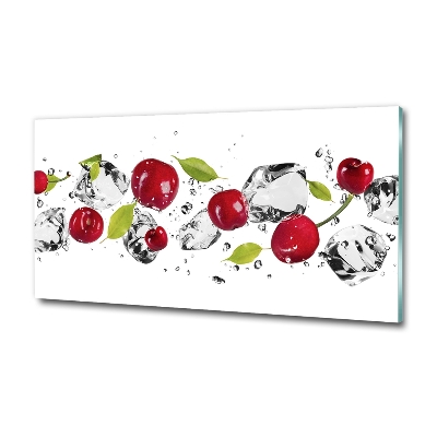 Foto glasbild Kirschen und Wasser