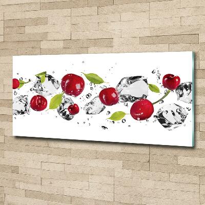 Foto glasbild Kirschen und Wasser