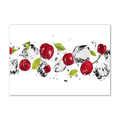 Foto glasbild Kirschen und Wasser